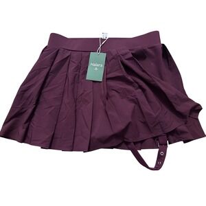 Halara Pleated Buckle Cutout Active Skort Plum Purple Womens Size Medium Reg NEW